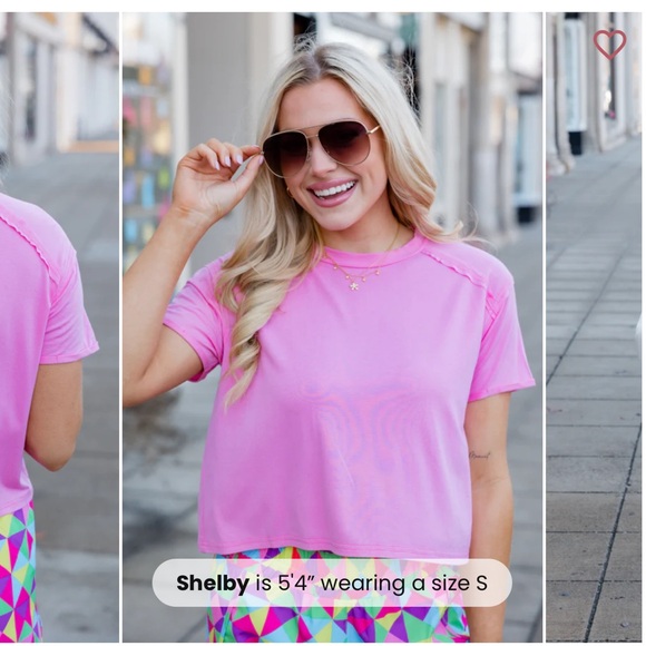 Pink Cropped Tee - Picture 2 of 4